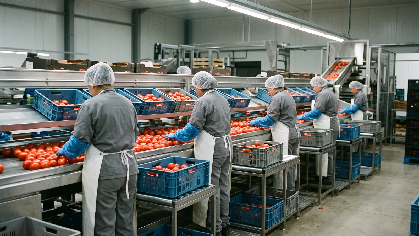 Línea de selección y empaque de producto agrícola